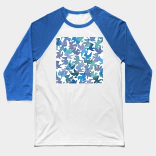 Modern Birds / Vintage Cut Outs in Lavender, Blue, Lilac, and Mint Green Shades Baseball T-Shirt